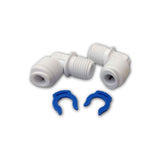 2 x raccordi angolari per tubo da 1/4" su filetto da 1/4" con clip di sicurezza