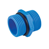DN 1/2 pollice doppio nipplo PP blu esagonale con filettatura esterna 1/2 pollice