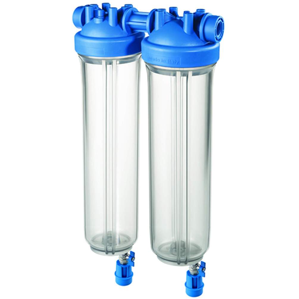 DP BIG S 20 DUO 1" IN TS corpo filtro doppio ad alte prestazioni con rubinetto di scarico