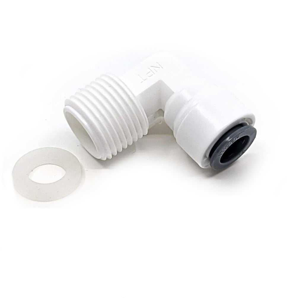 Adattatore a L per tubo da 3/8" con filettatura da 1/2"